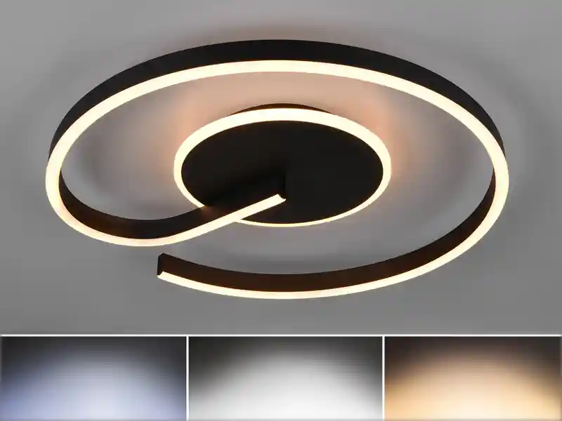 RL LIVE YOUR LIGHT Deckenleuchte CALLE in Schwarz flach LED dimmbar & Lichtfarbe einstellbar Ø 50cm Günstig