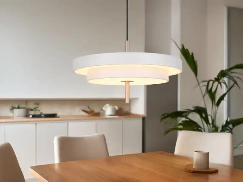 Trio Leuchten Dimmbare LED Pendelleuchte KEATON im modernen Design, Hellgrau Ø 40cm Neuheit