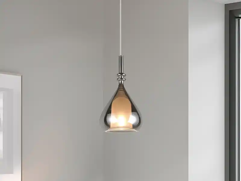 Trio Leuchten Pendelleuchte ALDEA klein 1-flammig mit Rauchglas Chrom verspiegelt, Ø 16cm Gratis Versand