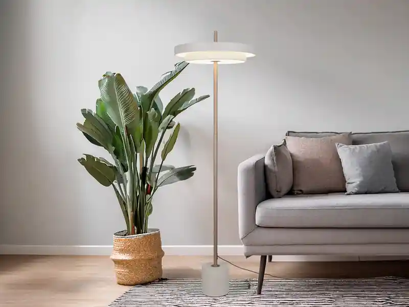 Mega-Angebot Trio Leuchten Dimmbare LED Stehlampe KEATON im modernen Design, Hellgrau, Höhe 138cm