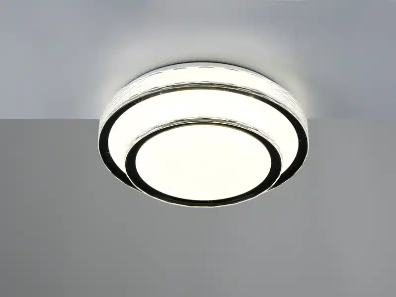 Rabatt RL LIVE YOUR LIGHT LED Deckenleuchte DIMA in Schwarz mit Sternenhimmel Effekt, Ø 39cm
