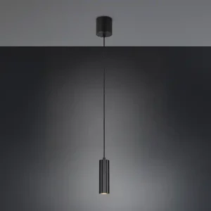 Abverkauf meineWunschleuchte Kleine LED Pendelleuchte einflammig aus Metall Schwarz Ø 5,5cm
