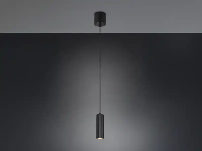 Abverkauf meineWunschleuchte Kleine LED Pendelleuchte einflammig aus Metall Schwarz Ø 5,5cm