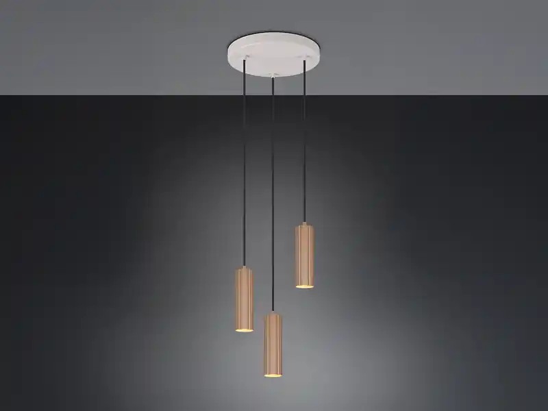 Günstig meineWunschleuchte Moderne LED Cluster Pendelleuchte 3-flammig Hellgrau Coffee Ø 28cm