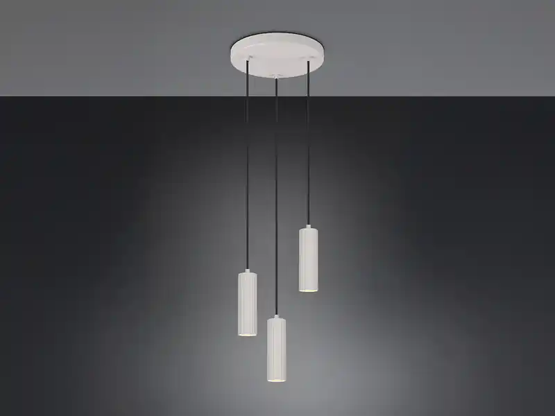 meineWunschleuchte Moderne LED Cluster Pendelleuchte 3-flammig Hellgrau Ø 28cm Must-Have