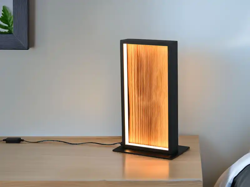 Trio Leuchten LED Tischleuchte KALEA aus Naturholz dimmbar, Höhe 30cm Must-Have