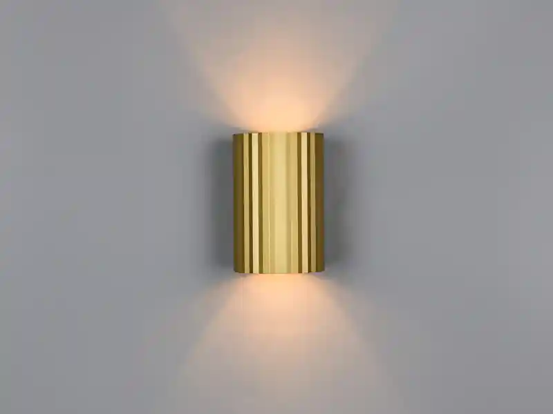 Trio Leuchten Kleine Wandleuchte IMARIA mit Up and Down Lichteffekt Metall Gold Höhe 12cm Kostenloser Versand