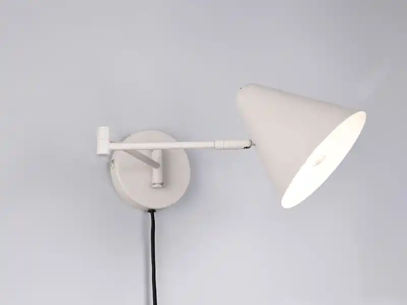 meineWunschleuchte LED Wandleuchte mit Stecker, Schalter und Schwenkarm, Hellgrau, Höhe 16cm Heißes Angebot