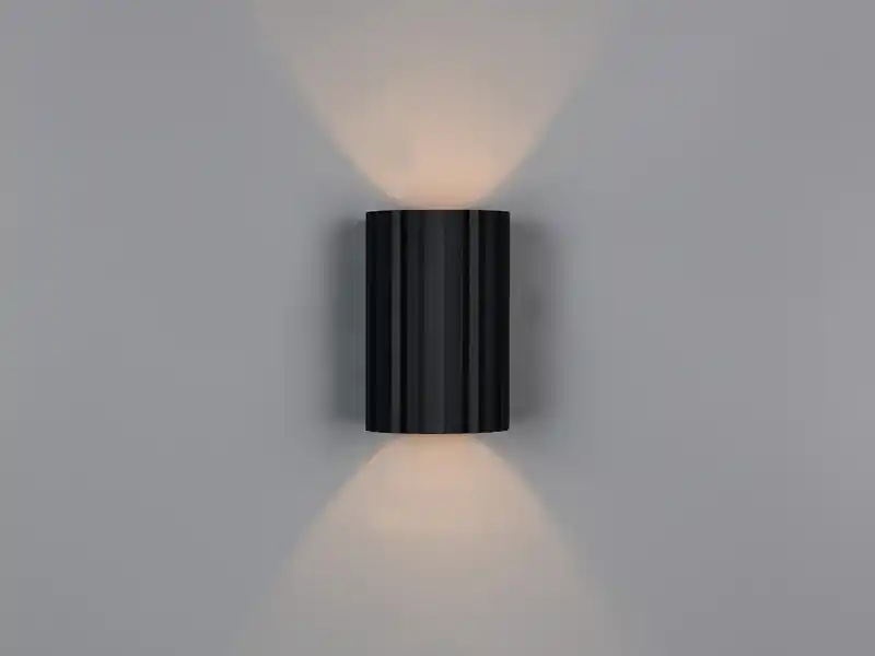 Bestpreis meineWunschleuchte Kleine LED Wandleuchte mit Up and Down Lichteffekt, Metall Schwarz, Höhe 12cm