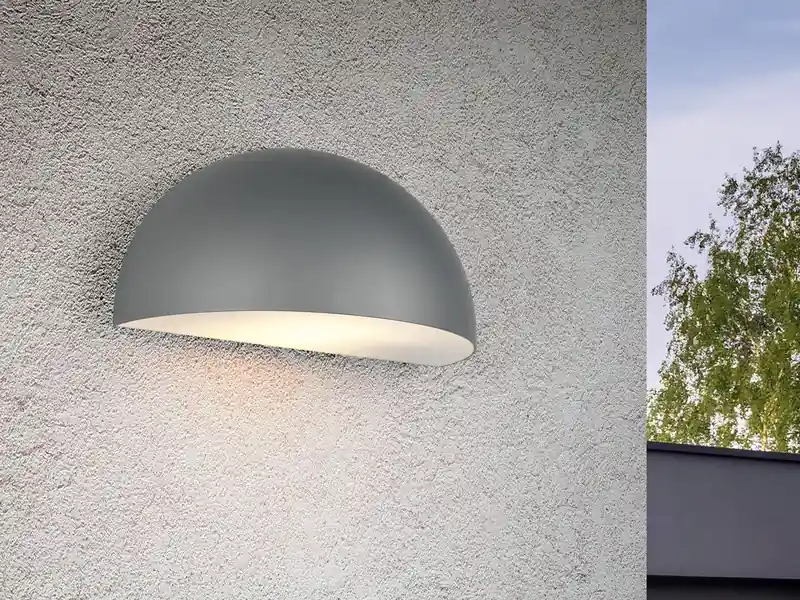 Schneller Versand Trio Leuchten Halbrunde Downlight Außenwandleuchte MAAS Anthrazit, Breite 27cm