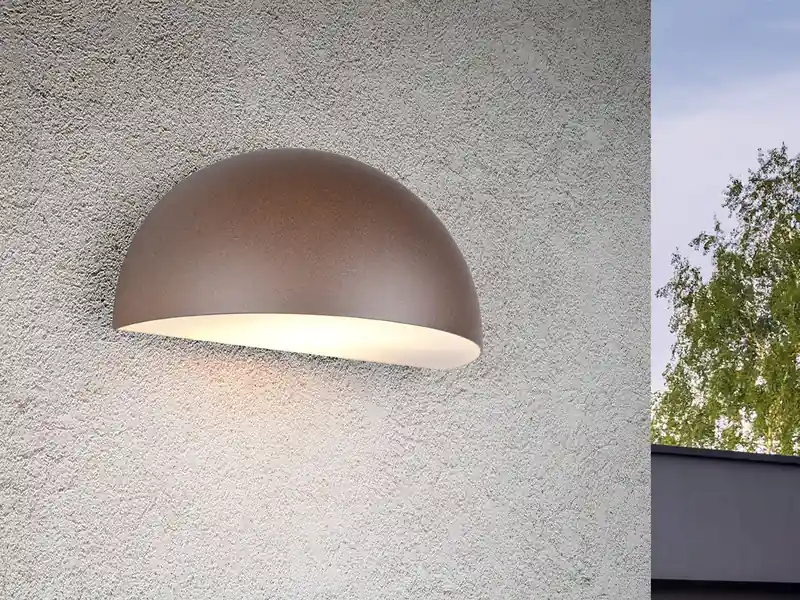 Trio Leuchten Halbrunde Downlight Außenwandleuchte MAAS Rostbraun, Breite 27cm Top-Angebot