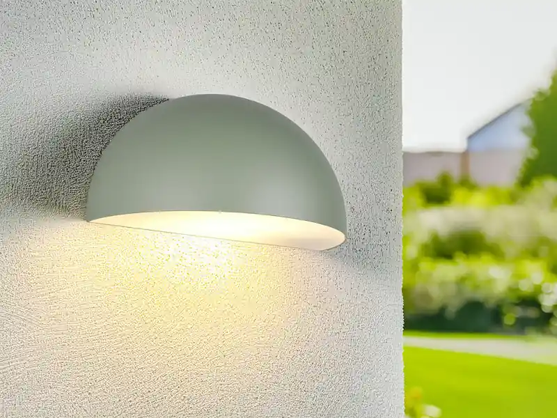 meineWunschleuchte Halbrunde LED Downlight Außenwandleuchte Grün, Breite 27cm Wochenendangebot