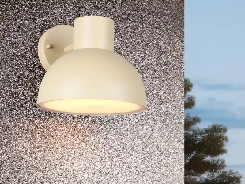 Sofort Bestellen Trio Leuchten Retro Style Downlight Außenwandleuchte ELBE Beige, Ø 20cm