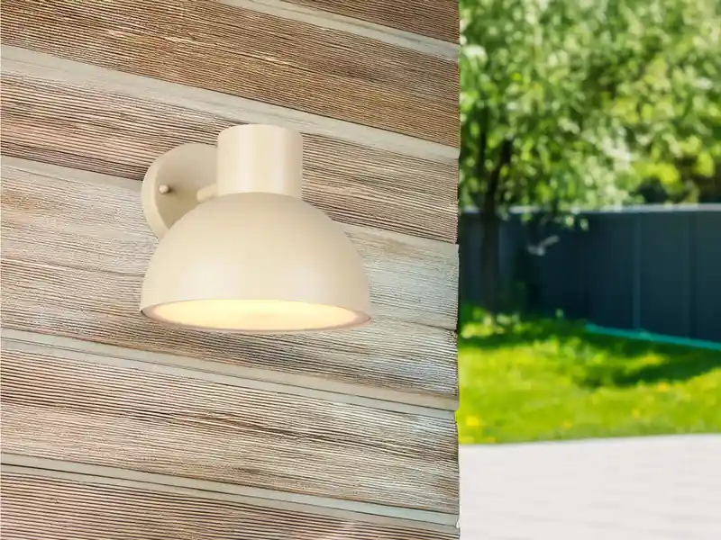 Sichere Zahlung meineWunschleuchte LED Downlight Außenwandleuchte Retro Style Beige, Ø 20cm