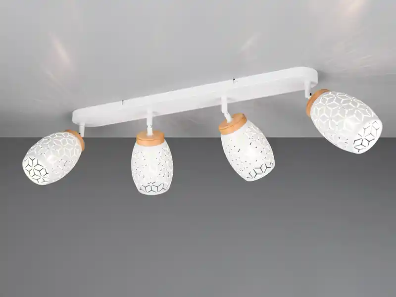 Jetzt Kaufen RL LIVE YOUR LIGHT Deckenstrahler BIDAR Weiß 4-flammig mit Stanzmuster, Breite 74cm