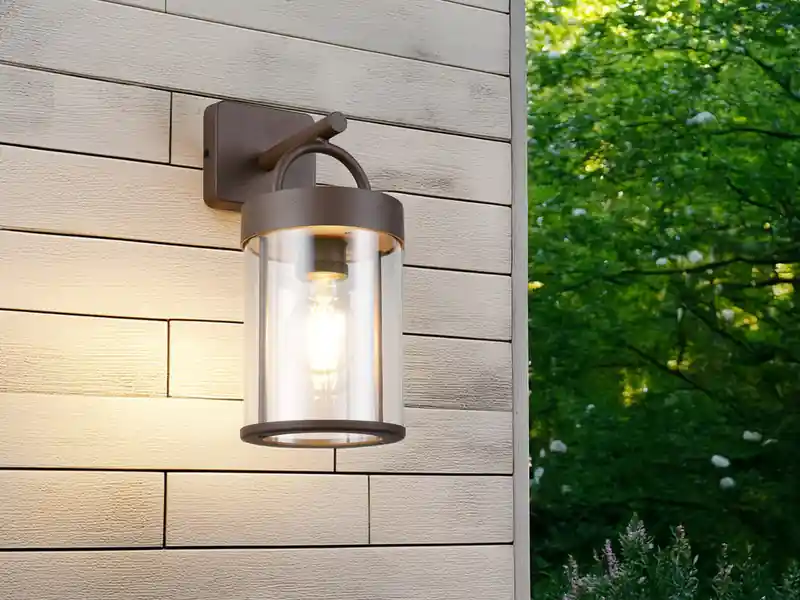 meineWunschleuchte Moderne LED Außenwandleuchte Laterne in Rostoptik, Höhe 29cm Neuheit