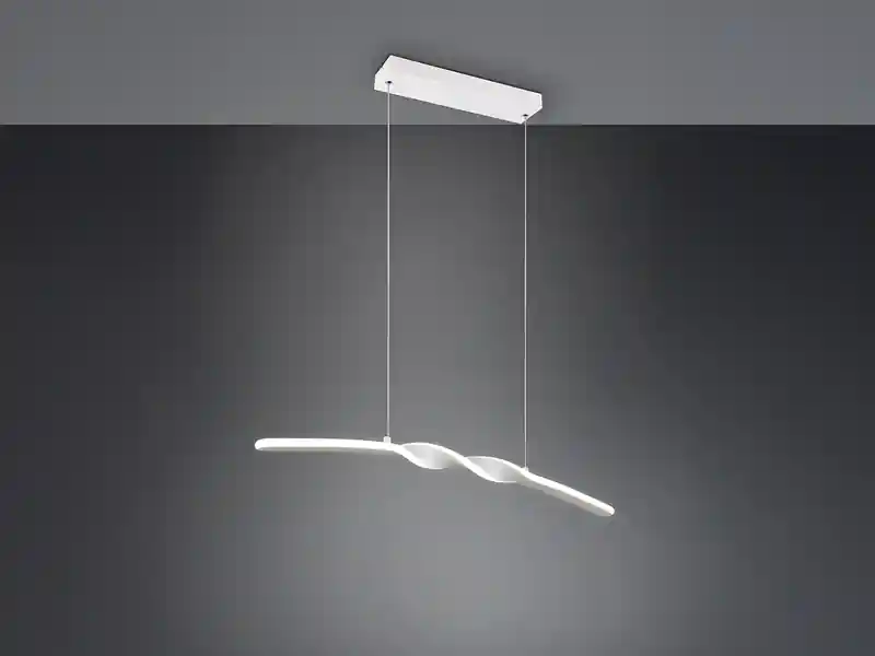 RL LIVE YOUR LIGHT LED Pendelleuchte GINKO in Metall Weiß geschwungen, Breite 79cm Letzte Chance