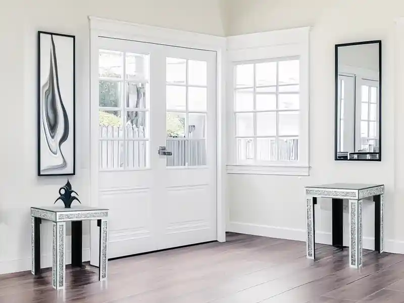 Top-Seller meineWunschleuchte Couchtisch 2er Set mit Spiegelglas und Glitzereffekt, Höhe 50cm