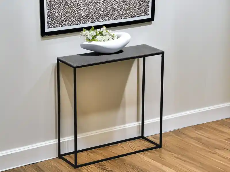 MIRRORS AND MORE Konsolentisch ANNI aus Metall in Schwarz Silber, Breite 80cm Top-Angebot