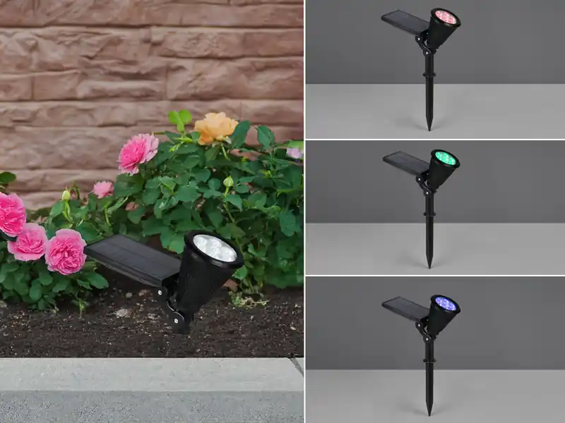 RL LIVE YOUR LIGHT Schwenkbarer Solar Deko Gartenstrahler FESTIVAL mit RGB Farbwechsel, H: 36cm Online Kaufen