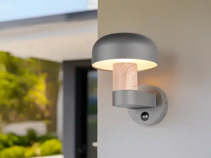 Wochenendangebot Trio Leuchten Außenwandleuchte FRASER Holzoptik mit Bewegungsmelder, H: 24cm