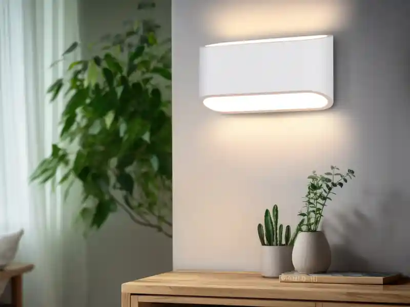 Billig meineWunschleuchte LED Wandleuchte aus Gips mit Up and Down Lichteffekt, Breite 23cm