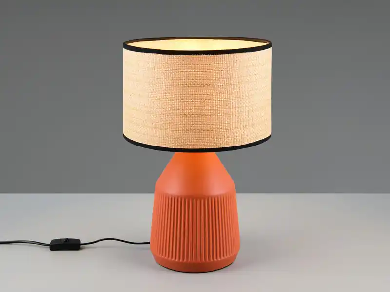 RL LIVE YOUR LIGHT Tischleuchte FORMENTERA, Keramikfuß Terrakotta, Schirm geflochten, Höhe 43cm Top-Preis