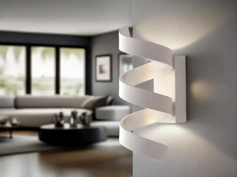 Neuheit LUCE Design Ausgefallene LED Wandleuchte HELIX Weiß / Silber, Höhe 26cm