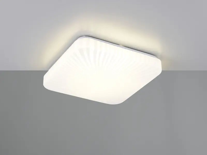 RL LIVE YOUR LIGHT Flache LED Deckenleuchte MANDRIA mit Strahlenmuster, Quadrat 27cm Knallerangebot