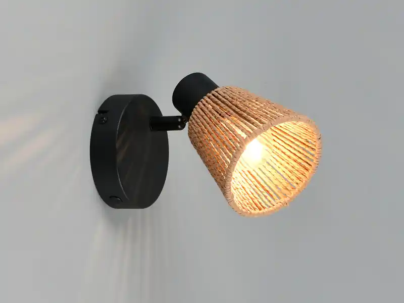 RL LIVE YOUR LIGHT Wandstrahler NATREL mit Lampenschirm aus Papiergarn, Breite 10cm Preisknaller