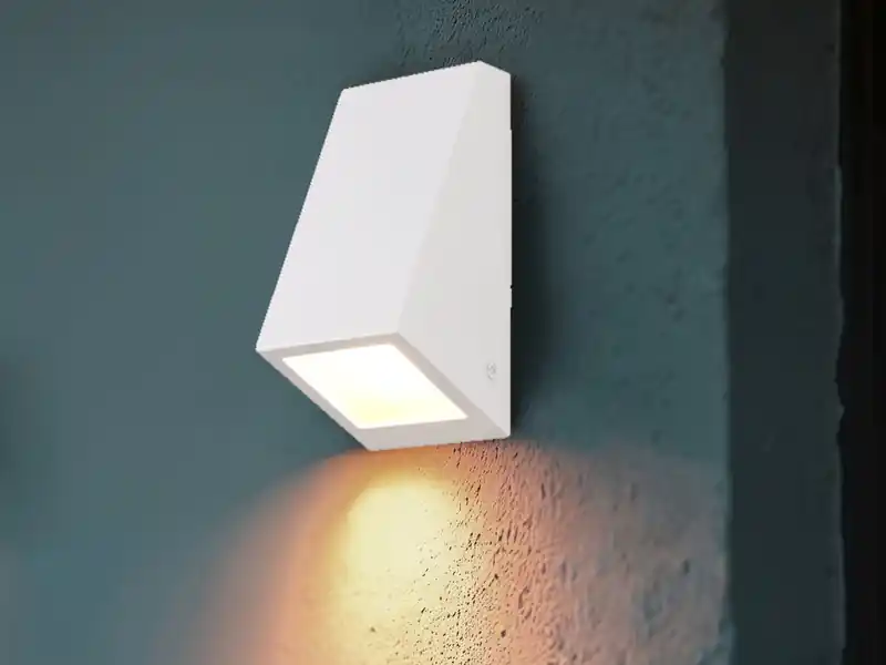 Top-Angebot meineWunschleuchte LED Außenwandleuchte Downlight Weiß für Fassadenbeleuchtung, Höhe 14,5cm