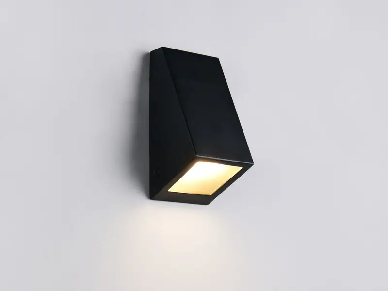 meineWunschleuchte LED Außenwandleuchte Downlight Schwarz für Fassadenbeleuchtung, Höhe 14,5cm Letzte Chance