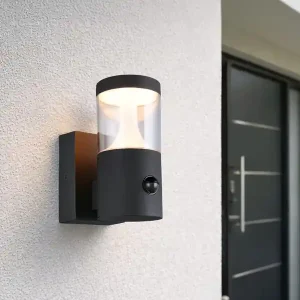 Abverkauf Trio Leuchten LED Außenwandleuchte mit Bewegungsmelder TAGUS Reihenschaltung geeignet H: 24cm