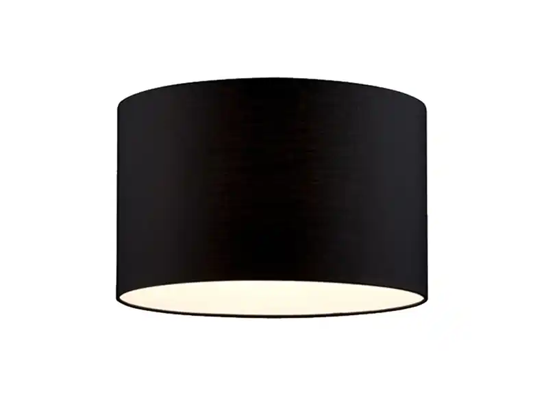 meineWunschleuchte Stoff Lampenschirm Schwarz rund für E27 Fassung Ø 40cm Begrenztes Angebot