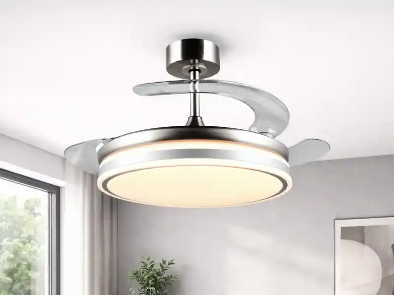 Neue Kollektion RL LIVE YOUR LIGHT LED Deckenleuchte VOLDA mit Ventilator und Fernbedienung Ø 49cm - max. 106cm