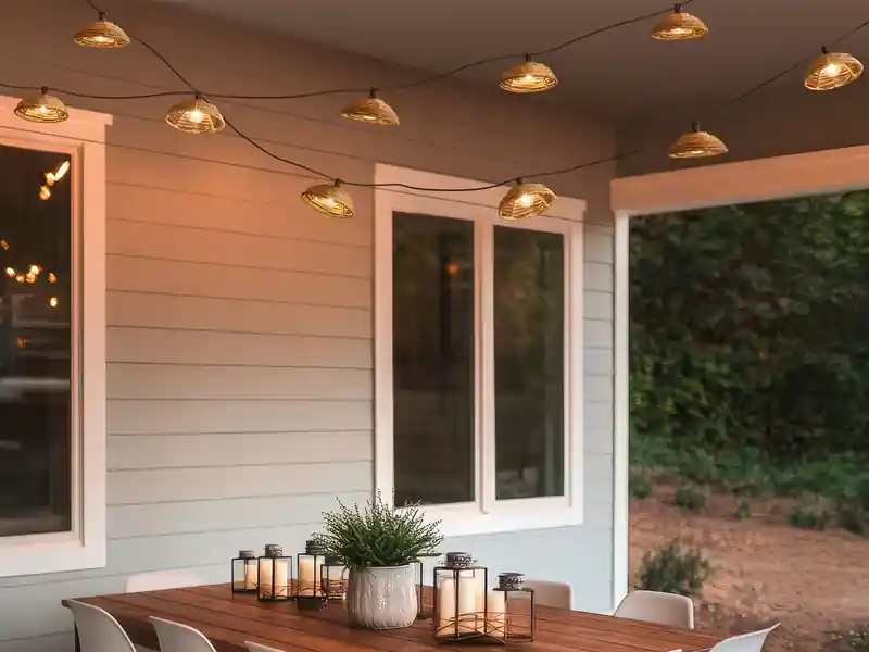 RL LIVE YOUR LIGHT Outdoor Lichterkette MOOD mit 10 Schirmen Solar & USB aufladbar, Länge 5,7 Meter Angebot
