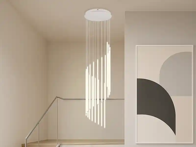 Neu Im Sortiment Trio Leuchten Moderne LED Pendelleuchte BAXTER dimmbar, extra lang, Hellgrau, Höhe 220cm