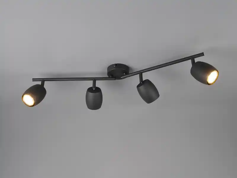 Sale RL LIVE YOUR LIGHT Deckenstrahler NANCY 4-flammig aus Metall Schwarz, Breite 70,5cm