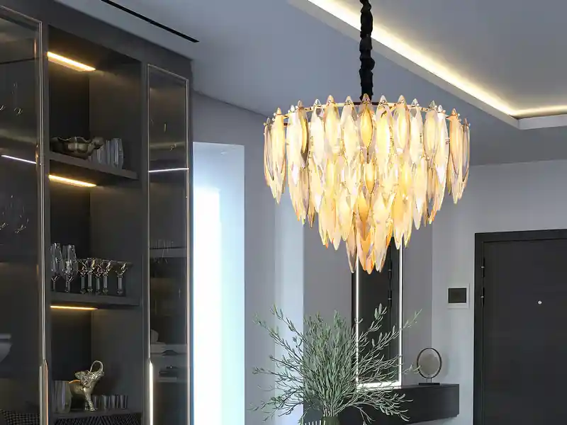 Neue Ware meineWunschleuchte Moderner LED Kronleuchter Gold mit 3-farbigem K9 Kristall Ø 60cm
