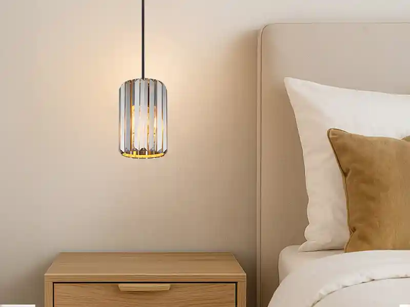 meineWunschleuchte Kleine LED Pendelleuchte einflammig mit Rauchglas Kristall Ø 13,5cm Bestpreis