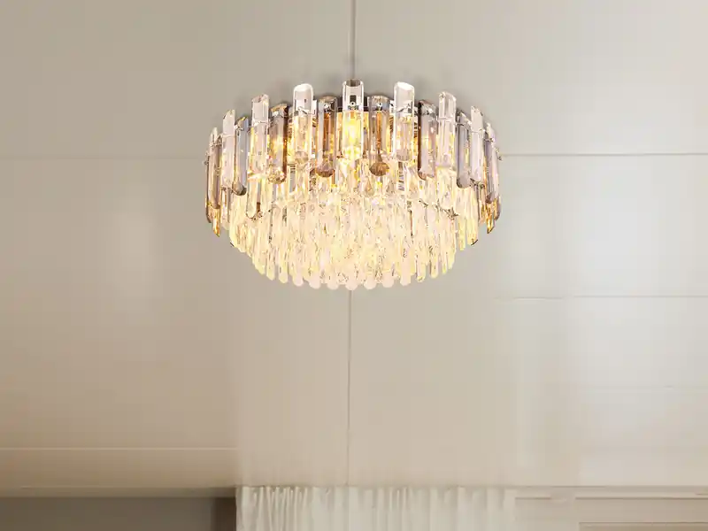 Bestseller meineWunschleuchte LED Deckenleuchte mit Acryl Kristallen und Rauchglas Stäben, Ø 39cm