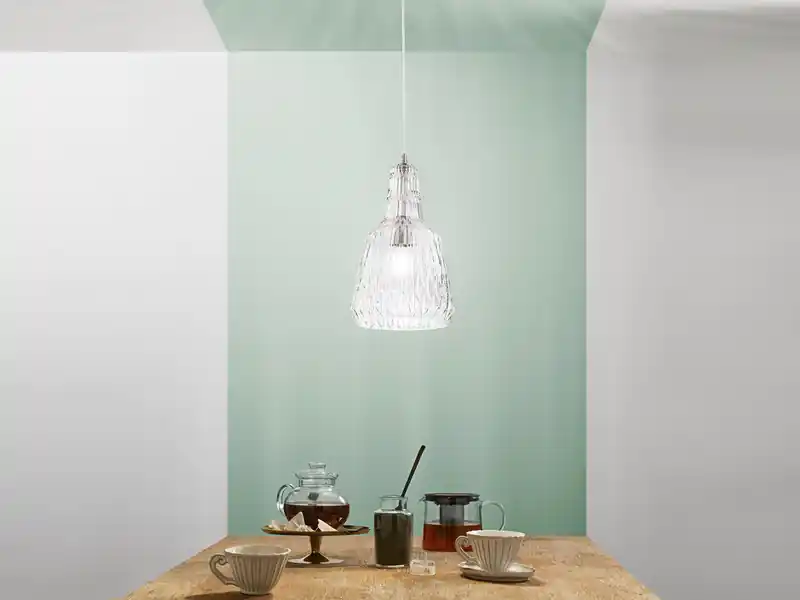 LUCE Design Pendelleuchte GALWAY einflammig, Kristallglas Transparent facettiert, Ø 23cm Gratis Versand