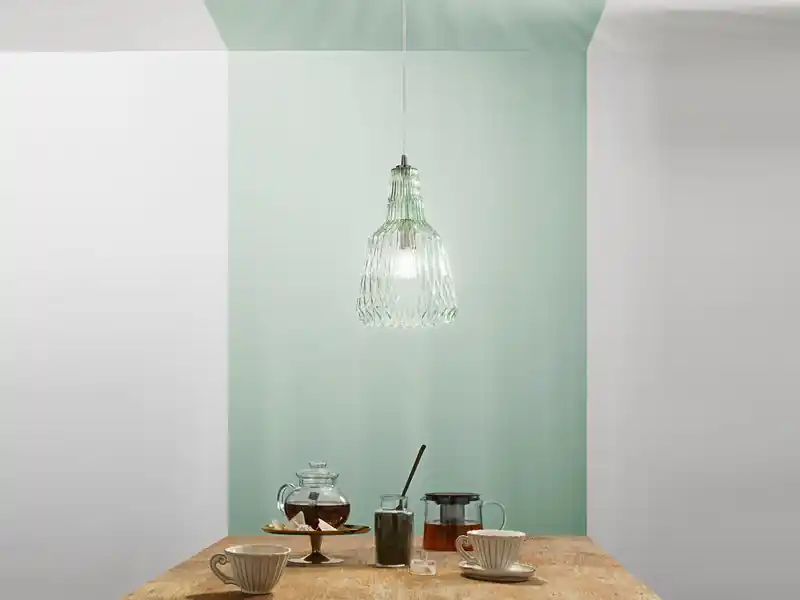 LUCE Design Pendelleuchte GALWAY einflammig, Kristallglas Grün facettiert, Ø 23cm Mega-Angebot