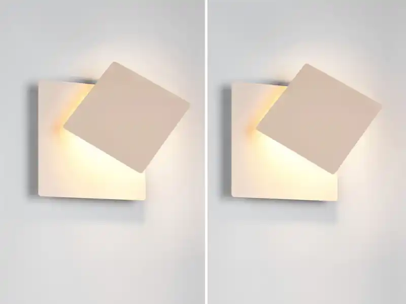 Neue Kollektion meineWunschleuchte 2er SET LED Wandlampen Beige verstellbar für indirekte Beleuchtung, Höhe 18cm