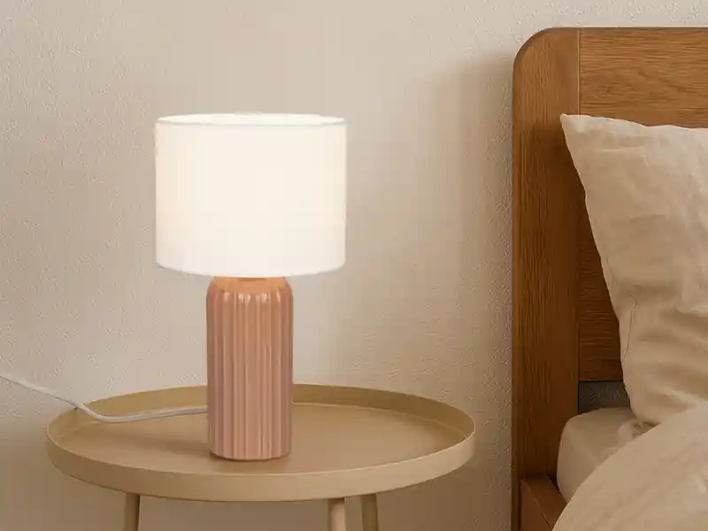 RL LIVE YOUR LIGHT Tischlampe BLAIR mit Keramikfuß Mocca & Stoffschirm Beige, Höhe 36cm Sonderangebot
