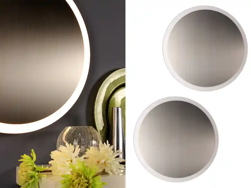 Solange Der Vorrat Reicht ECO-LIGHT LED Deckenleuchten - 2er SET für Wand & Decke, Spiegel Design in Silber, Ø 50cm