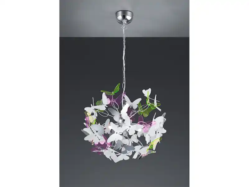RL LIVE YOUR LIGHT Verspielte LED Pendelleuchte 4 flammig mit bunten Schmetterlingen, Ø 50cm Must-Have