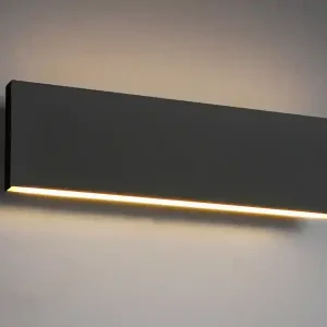 Aktuell Trio Leuchten Flache LED Wandleuchte CONCHA Up and Down Anthrazit - 3 Stufen Dimmer, B: 28cm