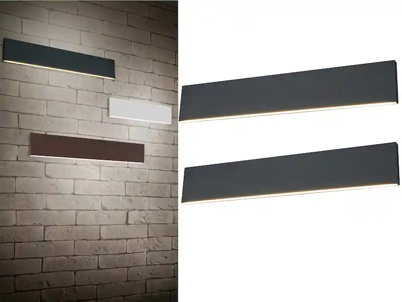 Bestseller meineWunschleuchte 2er Set Flache LED Wandleuchten Up & Down Anthrazit 3 Stufen Dimmer, Breite 47cm