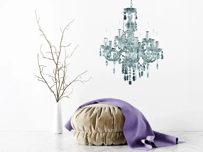 Neue Kollektion meineWunschleuchte LED Kronleuchter 9-flammig Silber Chrom mit Acryl Kristall Ø 61cm